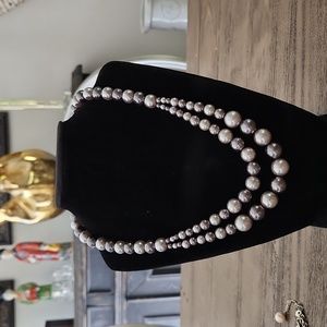 Costume Black and Gray Pearl Necklace